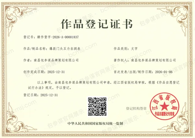 五力自测表证书
