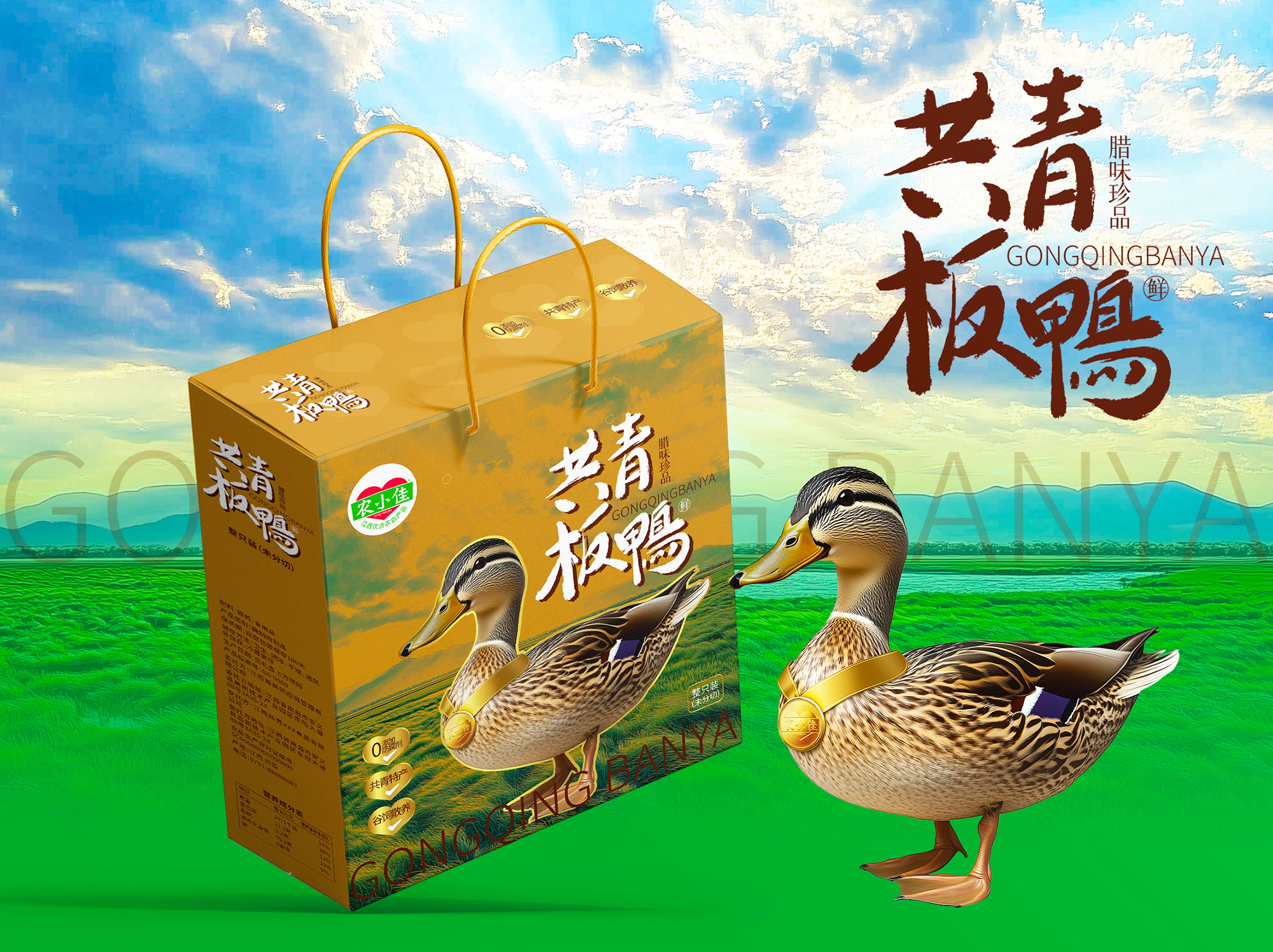 农小佳共青板鸭手提礼盒包装