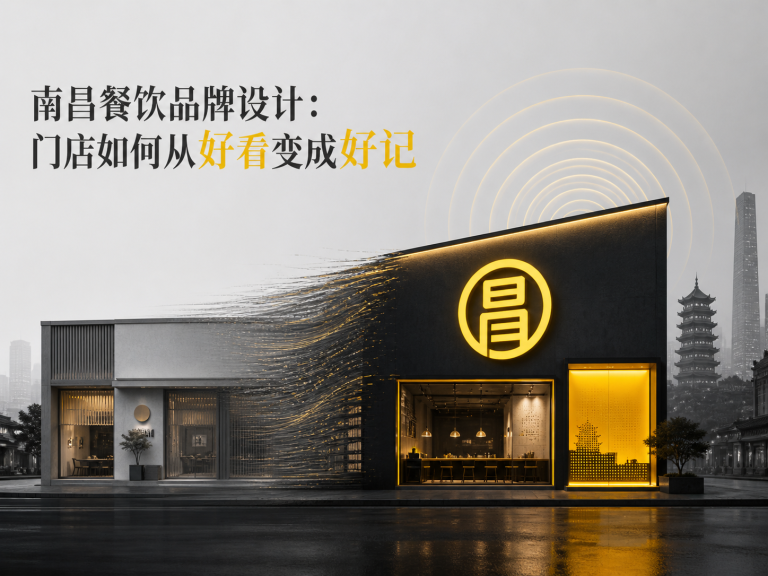 南昌餐饮品牌设计的简约门店识别系统概念图