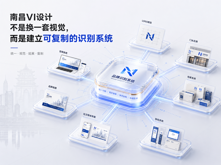 南昌VI设计不是换一套视觉，而是建立可复制的识别系统 概念配图