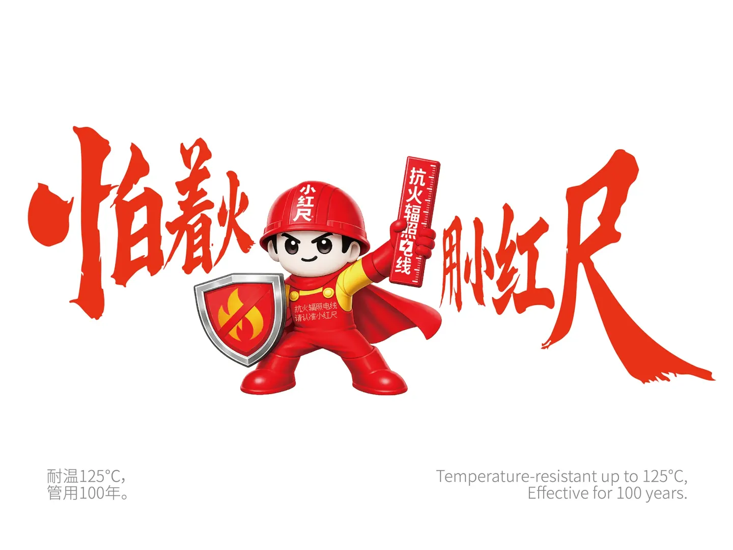 小红尺抗火辐照电线 品牌设计作品