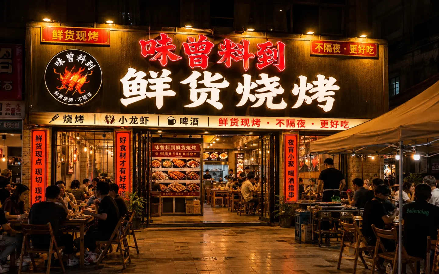 味曾料到鲜货烧烤夜宵门店实拍